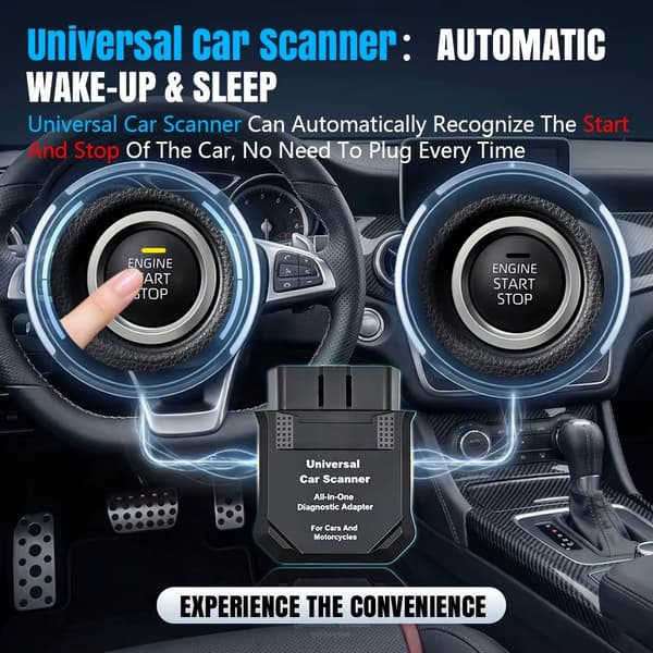 Universal bilscanner - OBD2-kodelæser - Bluetooth 4.0 - WiFi - Alle OBD2-protokoller - Android/iOS - UCS Scanner