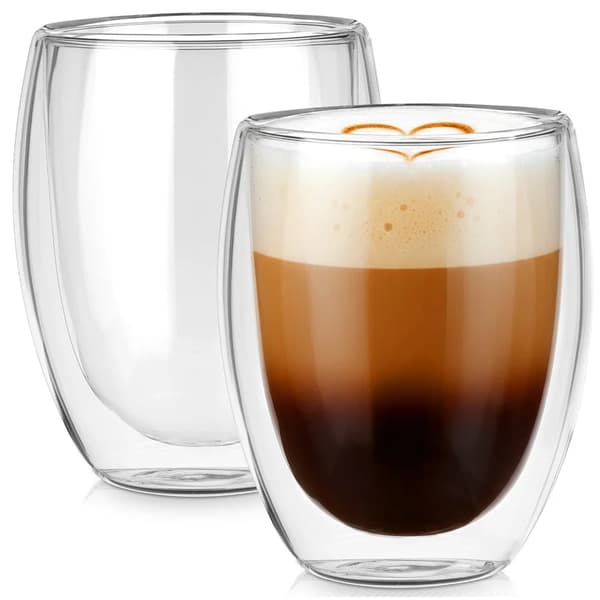 Termoglas til kaffe og te - Dobbeltvægget Glas - 370 ml - 2 stk.