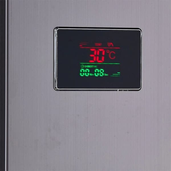 LED Regnbruser Panel - Bruserkolonne Med Vandfald - Digital Temperaturdisplay - SPA Kropsmassage Jets - 304 Rustfrit Stål - Sort