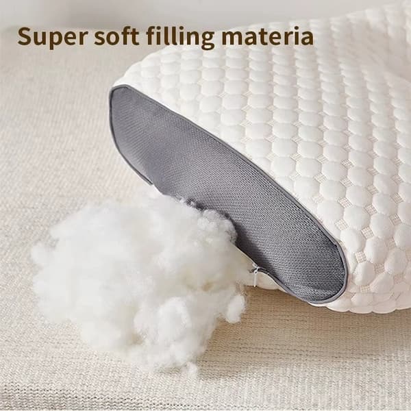 Ortopedisk huvudkudde - Ergonomisk nackkudde - Memoryskum - Polyester och bomull - Rektangulär - För säng