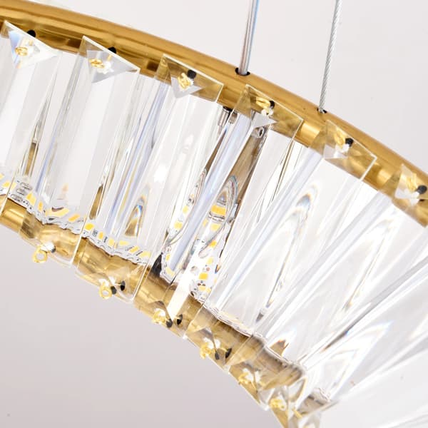 Krystalloftslampe - MS142-D40 - 40 cm - LED-belysning - Planmontering - Moderne Design - Skiftende Lysfarve - Guld