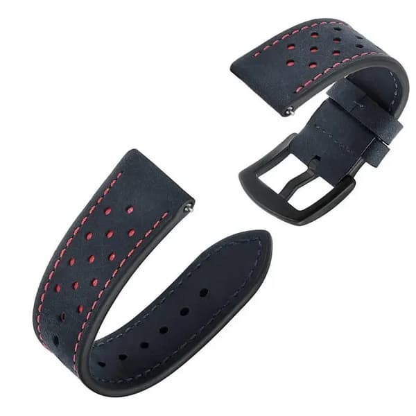 Läderarmband - Active-smartklocka - Metallspänne - Midnattsblå
