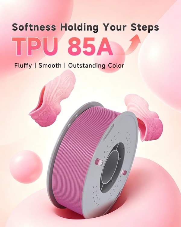 PLA-filament - 3D-printerfilament - 1 kg - 1,75 mm - Solid - Pink-hvid