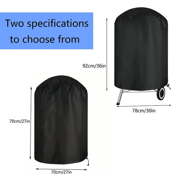 Grillovertræk - BBQ-grillovertræk - 78 x 92 cm - Vandtæt - UV-beskyttelse - 100 % polyester - Sort