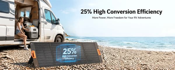 Bærbart solcellepanel - 200 W Foldbart solpanel - 17,6 V - 7,2 kg - 62,9 × 54 × 5 cm - Til camping og autocamper
