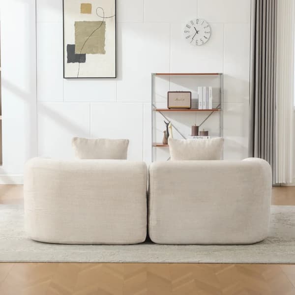Modulsoffa - Chenilletyg - 30D högelastiskt skum - Halkfri botten - Modern design - Beige