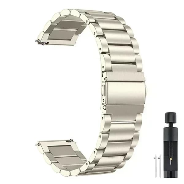 Smartwatchrem - Til Stratos 4 - Rustfrit stål - 22 mm - Metalspænde - Starlight