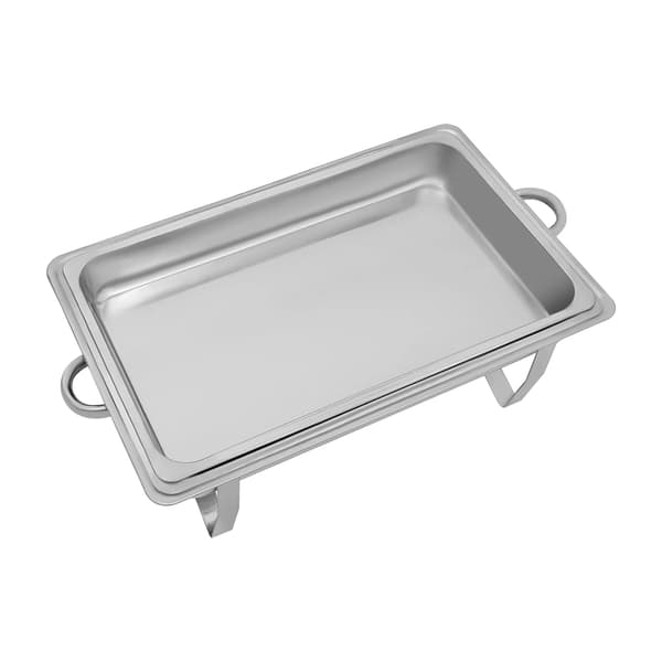Buffetsæt - Chafing dish - Rustfrit stål - 9 l - Rektangulær - Brændstofholdere - Poleret - Sølv