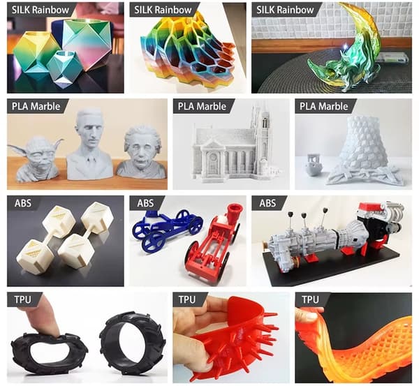 PLA-filament - 3D-printerfilament - Silkeeffekt - 3 x 1 kg - 1,75 mm - Boblefrit - Sort