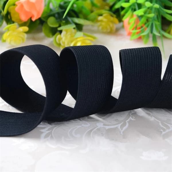 Elastiskt resårband - Sybehör - Polyester - 25 mm - Hög elasticitet - DIY - Svart