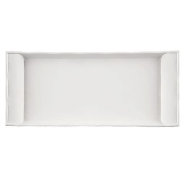 Serveringsbakke - Plastbakke - 29,5 x 13 cm - Hvid