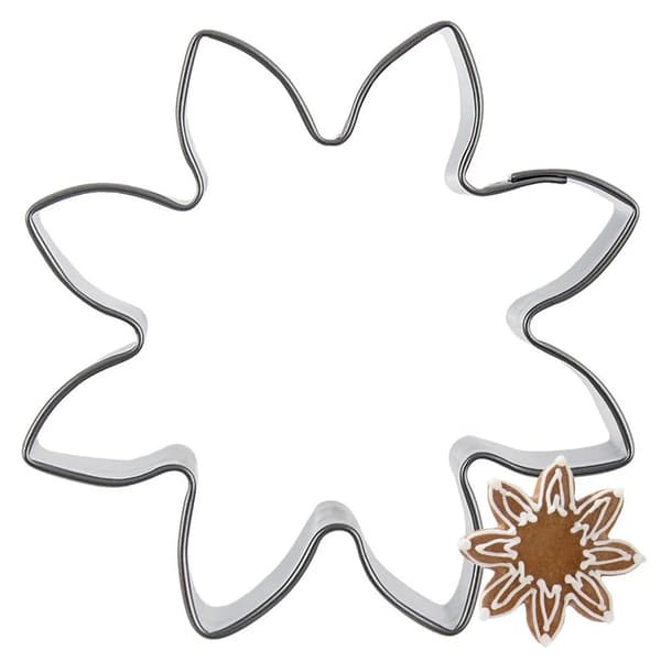 Blomsterformet kageform - Kageudstikker - 6 cm - Rustfrit stål - 1 stk. - Sølv