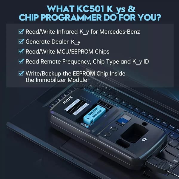 Bilnyckelprogrammerare - KC501 - Förlorade alla nycklar - Programuppdateringar - 2025 - CE