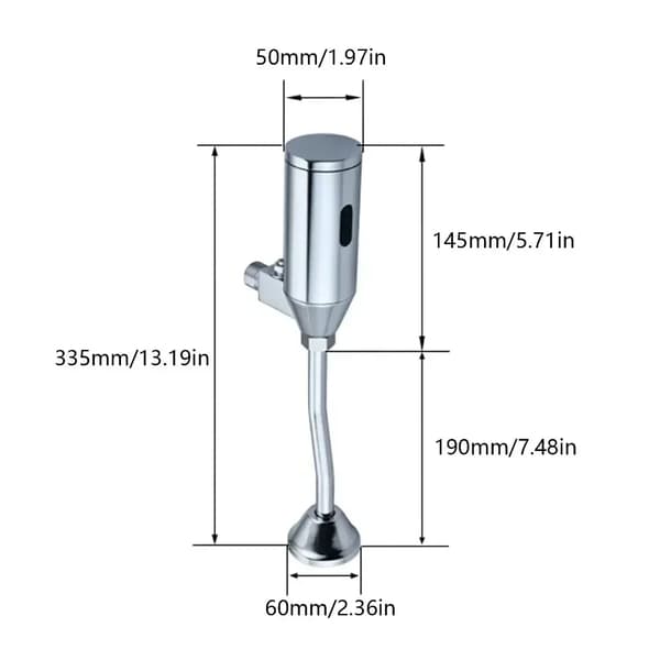 Urinal - Automatisk sensor spolventil - Väggmonterad - Helkoppar - CE-certifierad - 5x5x33,5 cm