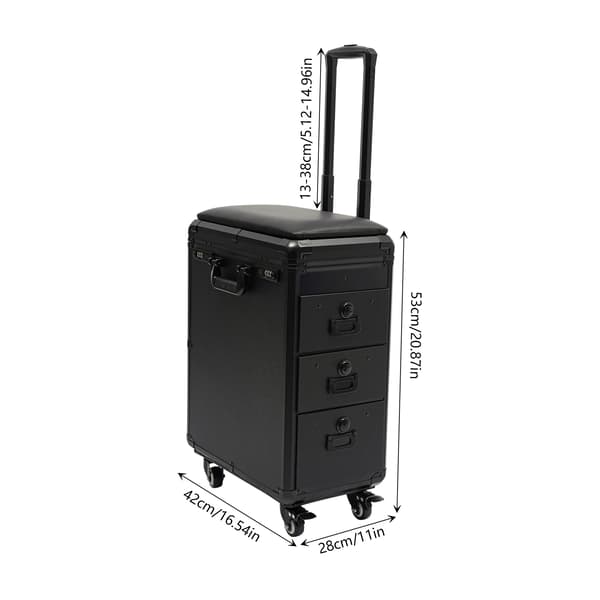 Ryggsäck - Unisex PU-läder - 36–55 L Kapacitet - Sidenfoder - Svart