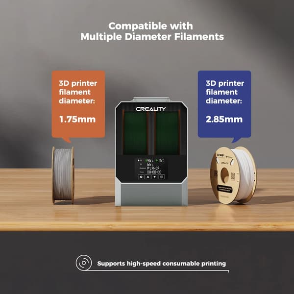 Space Pi Plus - Filamenttørrer til 3D-printer - Kapacitet 2 spoler - PTC 360° varmluft - 48 t timer - LCD touchskærm