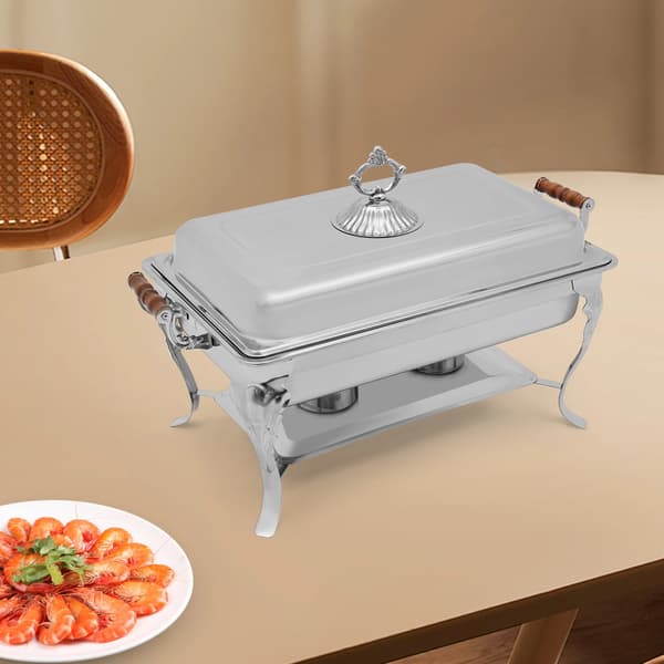 Chafing Dish Buffetvarmer - 9 L - Rustfrit stål - Buffetsæt - Sølv