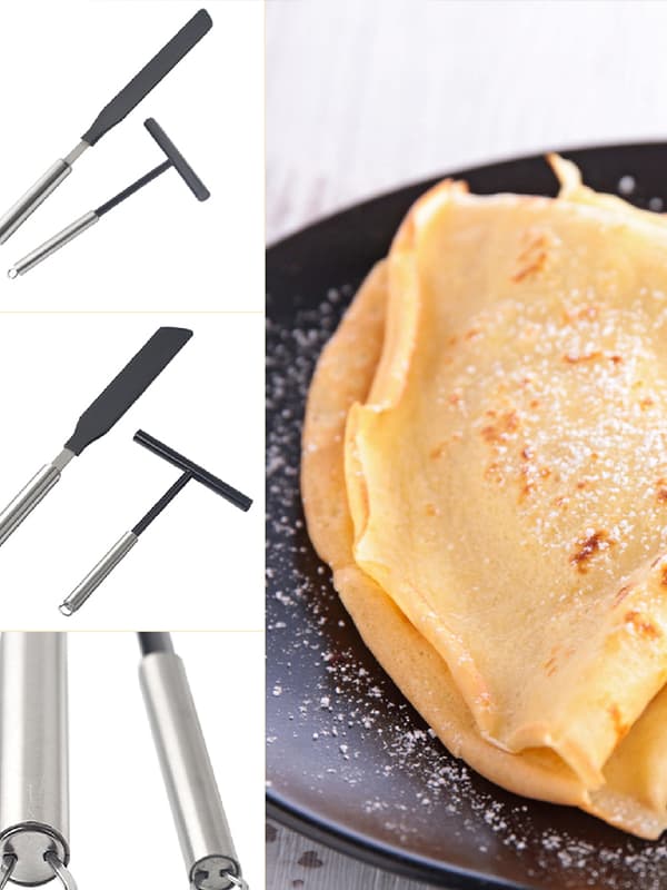 Pandekage-dejspreder - TB002 - 2 dele - Rustfrit stål - Sort