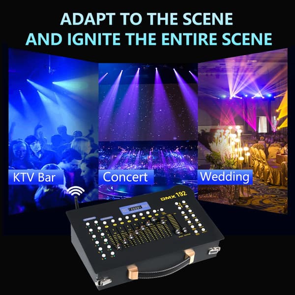 Bærbar RGB lysstyring - Scenelys controller konsol - Styring til scene, fest og bar - Udstyr til lysshow