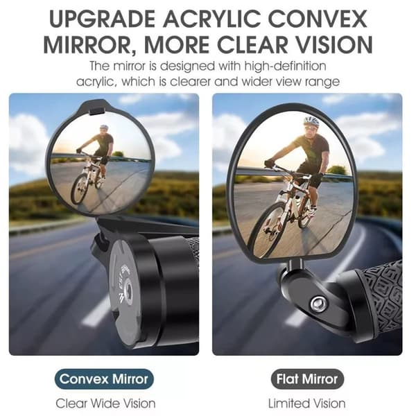 2-pack Mini Cykelbackspeglar - MTB- och Landsvägscykelspeglar - Bakåtsikt - Styrefäste