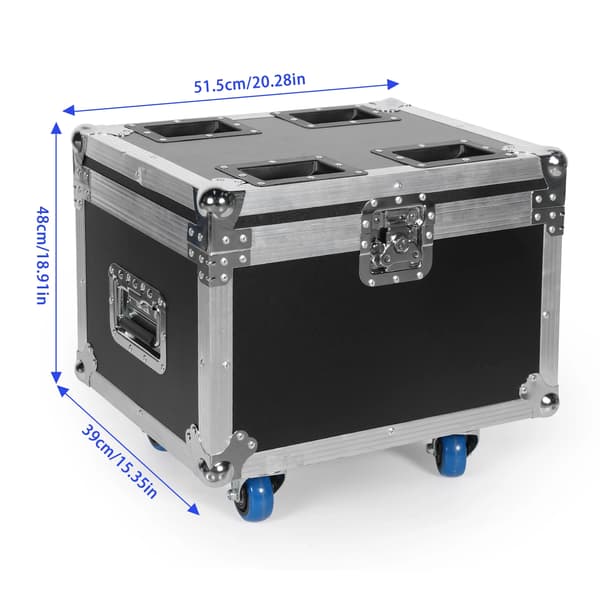 Flightcase til 4 Beam Moving Head-lamper - Robust Transportkasse - Til Scene og DJ - Sort