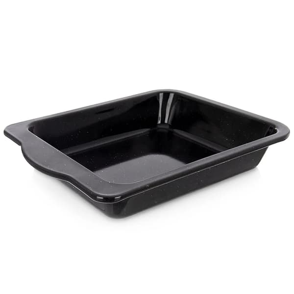 Emaljeret Bageplade - Rektangulær Form - Dybde 5 cm - 36 x 26 cm - Sort
