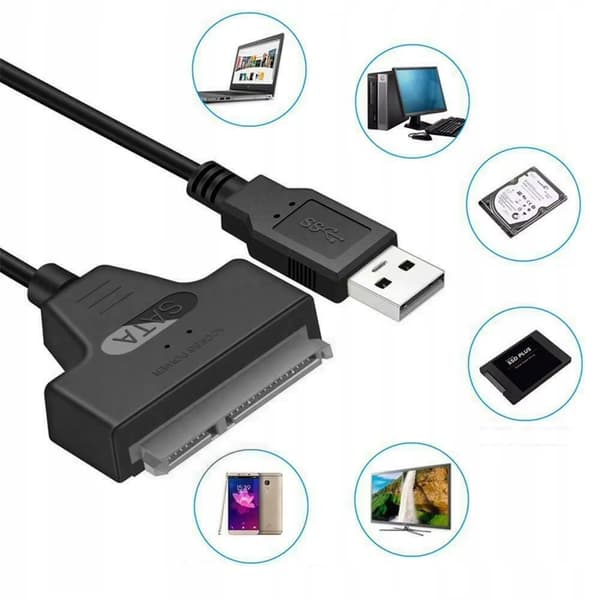 USB til SATA-adapter - HDD/SSD-diskadapter - 22-benet SATA-stik