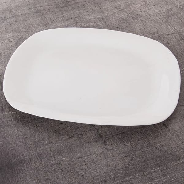 Hvid rektangulær glasplade - Serveringsfad - 28 x 21 cm