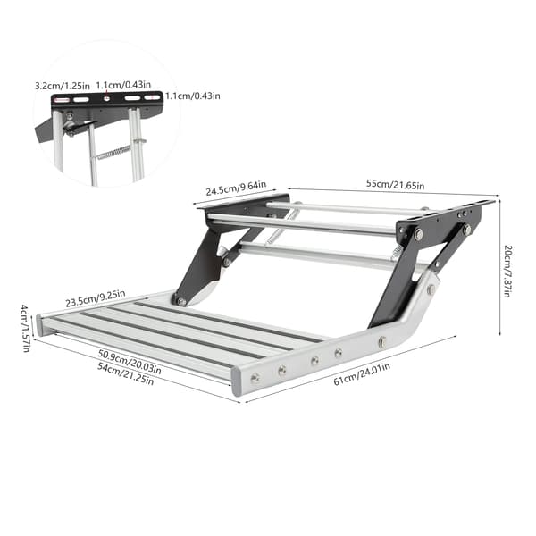 Indstigningstrin til Autocamper/Campingvogn - Manuel - Aluminiumlegering - Rustfrit Stål - Camping - Sølv