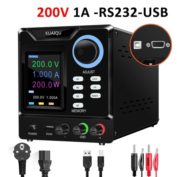 Programmerbart DC-labaggregat - SPPS-D2001-232 - RS232 kommunikation - 0–30V 0–10A - Högspänning upp till 1000V - Justerbart
