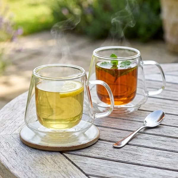 Kaffe- og teglas - Dobbeltvæggede termoglas - 2 stk. - 170 ml - Glas - Farveløse