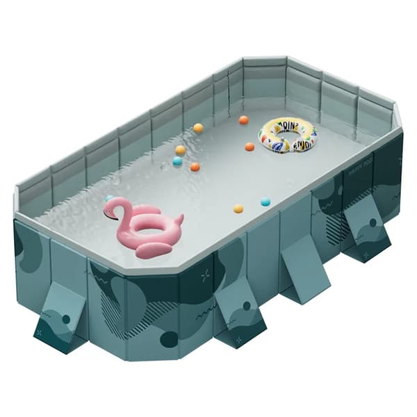 Pool - Foldbar rektangulær pool - Model B 2,6 m - Ikke-oppustelig - Til voksne og børn - Til have og terrasse
