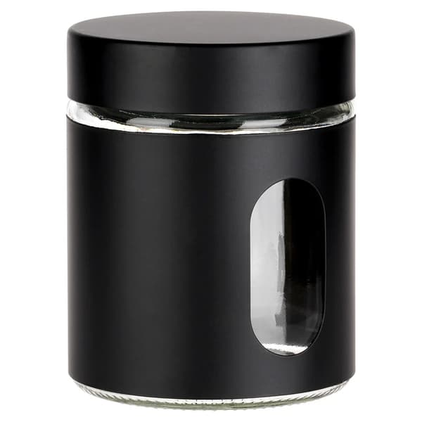 Glasbeholder - Skruelåg - Egnet Til Fødevarer - 650 ml - Sort