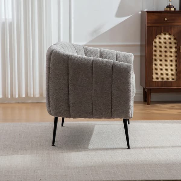 Chenille Sofa - 2-personers Sofa - Moderne Stil - Rillet Polstring - Metalben - Til Stuen - Grå