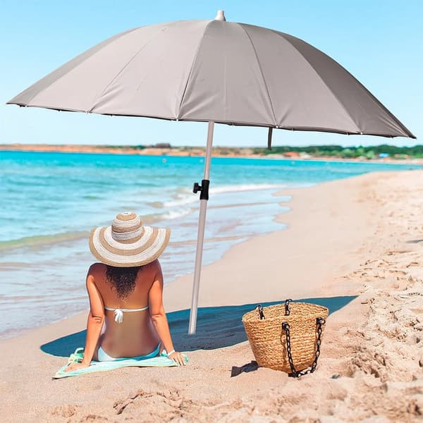Haveparasol - Justerbart - 190 cm - Grå
