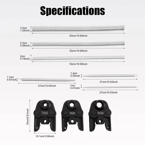Pressetangsæt - TH 16/20/26 - Til PEX- og PB-rør - Til aluminium-plast- og kobberfittings - Rustfrit stål - Sort