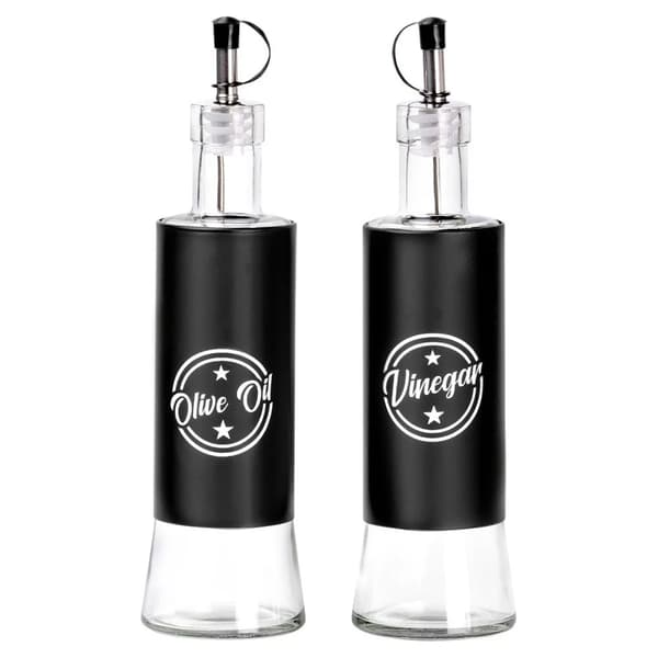 Olie- og eddikeflasker - Glas - 300 ml - 2-pak - Sort