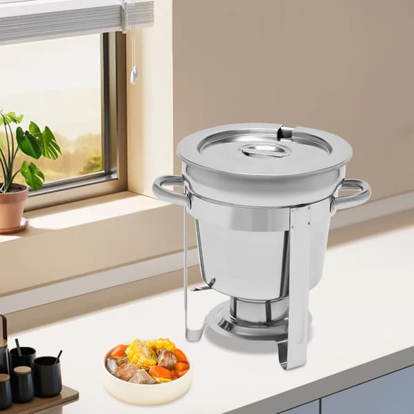 Suppevarmer - Suppegryde - 7 L Kapacitet - Rustfrit Stål - Lysegrå