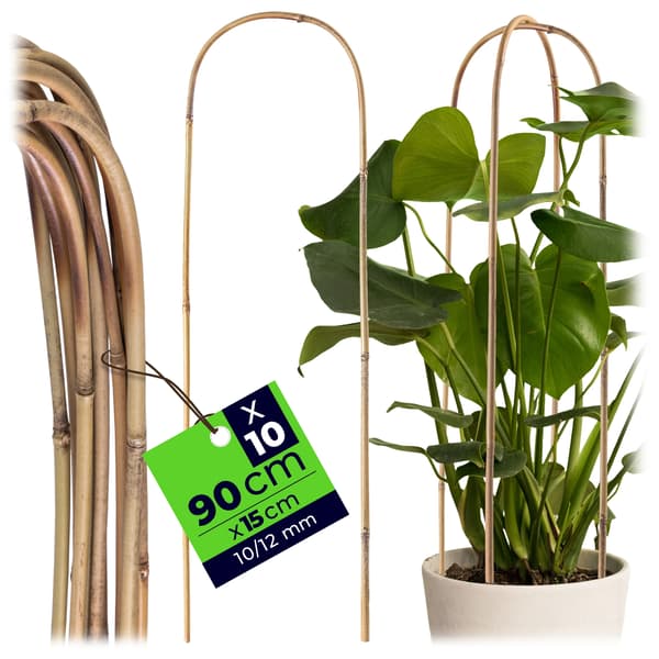 Bambu växtbågar - Växtstöd i båge - 90 x 15 cm - 10-pack - För trädgård & klätterväxter