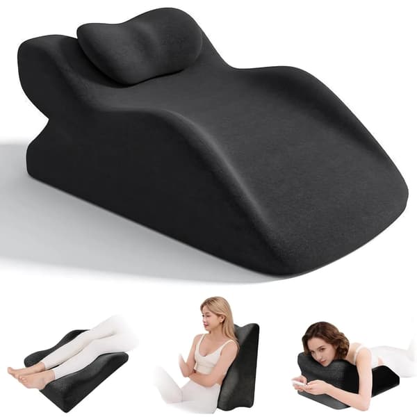 Kilkudde för säng i memoryskum - Ergonomisk sovkudde - Nackstöd - Smärtlindring - Polyester/Bomull - Svart