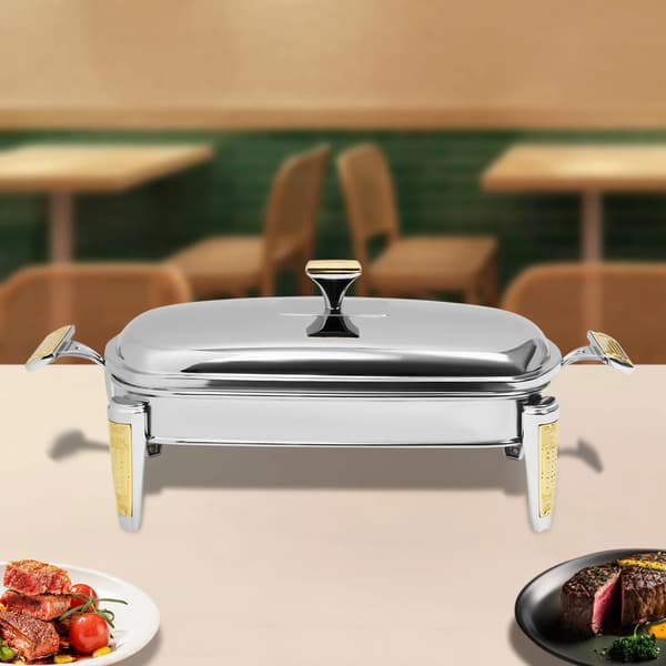 Chafing Dish - Madvarmer - 2,2 Liter - Rustfrit Stål - Til Hjem & Buffet - Sølv
