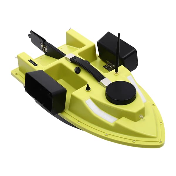Bait Boat Fiskebåt - RC Foderbåt med GPS - 99 Waypoints - Auto Return - 4 Foderfack - 5200 mAh Batteri - LED-ljus - Grön