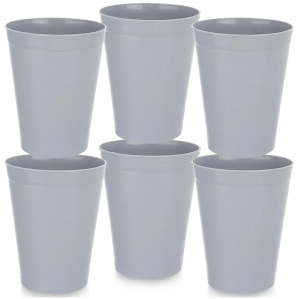 Plastikkrus - 6 stk. - 300 ml - Grå