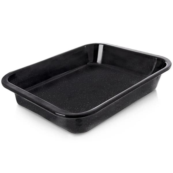 Emaljeret Bageplade - Rektangulær Dyb - 36 x 28 x 6 cm - Sort