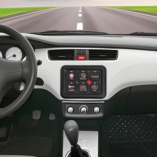 Afbryderpanel Sæt - 6-gangs afbryderpanel - Universal - 9–30V DC (12V/24V) - 720 W - Til bil lastbil båd UTV SUV - Sort