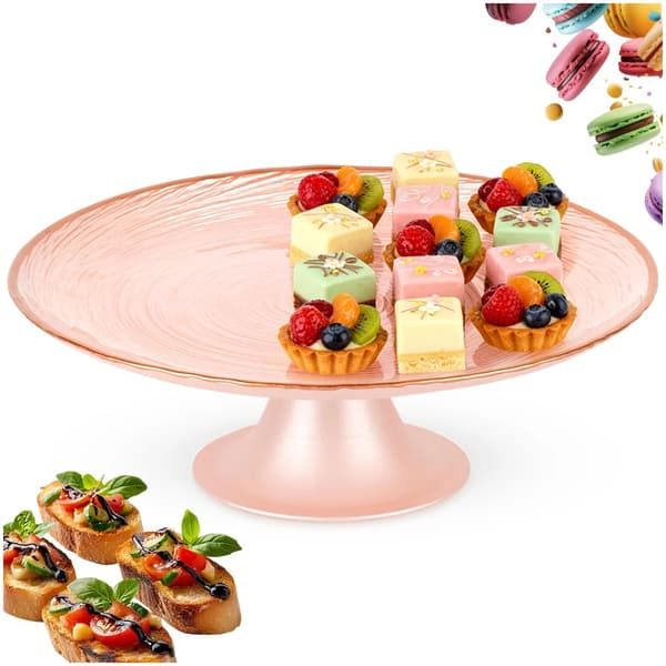 Kagefad - Glas - 21 cm - Pink