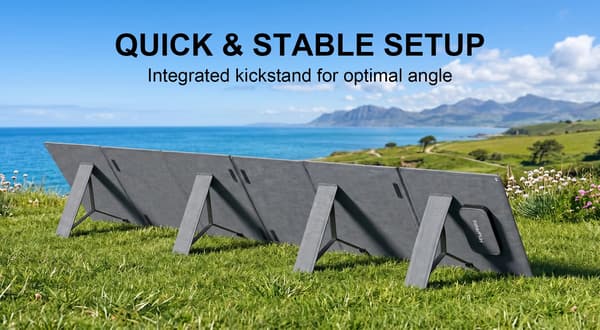 Foldbart solpanel - S200 - 400 W x 2 - 4 paneler - 24 % effektivitet - UL-certificeret - Til camping
