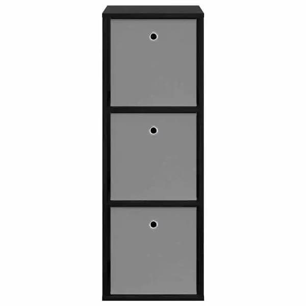 Buffet med skuffe - Sideboard - Træ i sort egetræslook - Opbevaringsmøbel - 35 x 32 x 99,5 cm - Sort