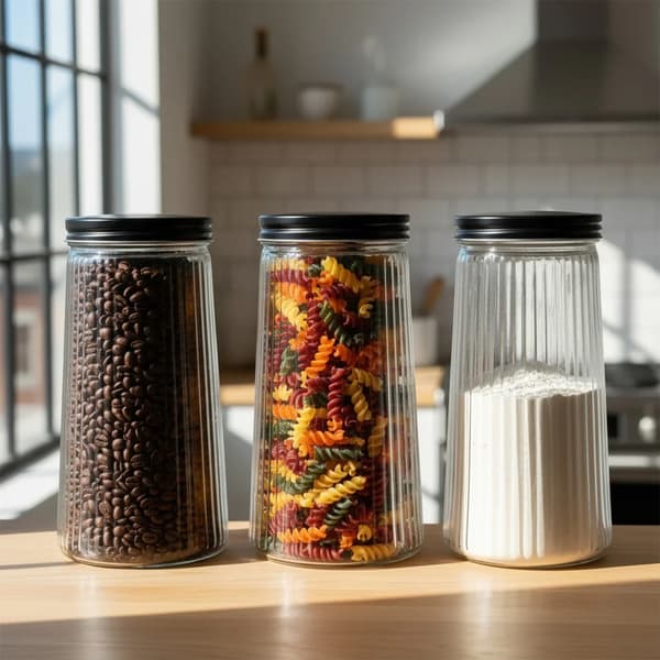 Opbevaringsbeholder til tørvarer - Glas - Låg - 1,4 l