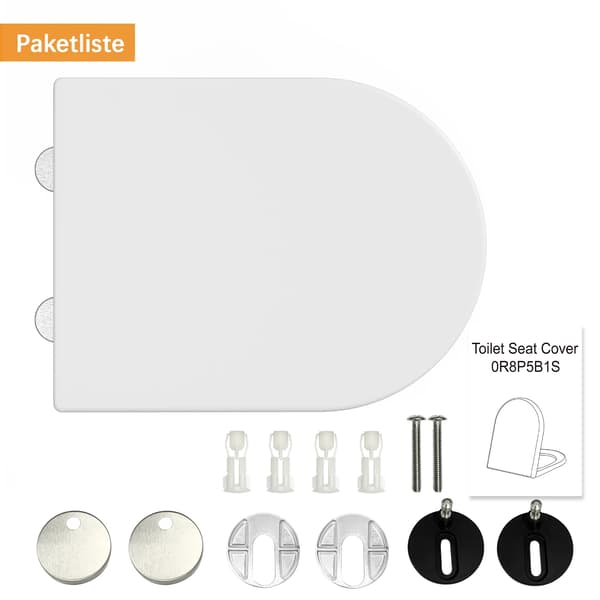 Toiletsæde - Lille D-form - Soft-Close - Quick-Release - PP-plast - Hvid